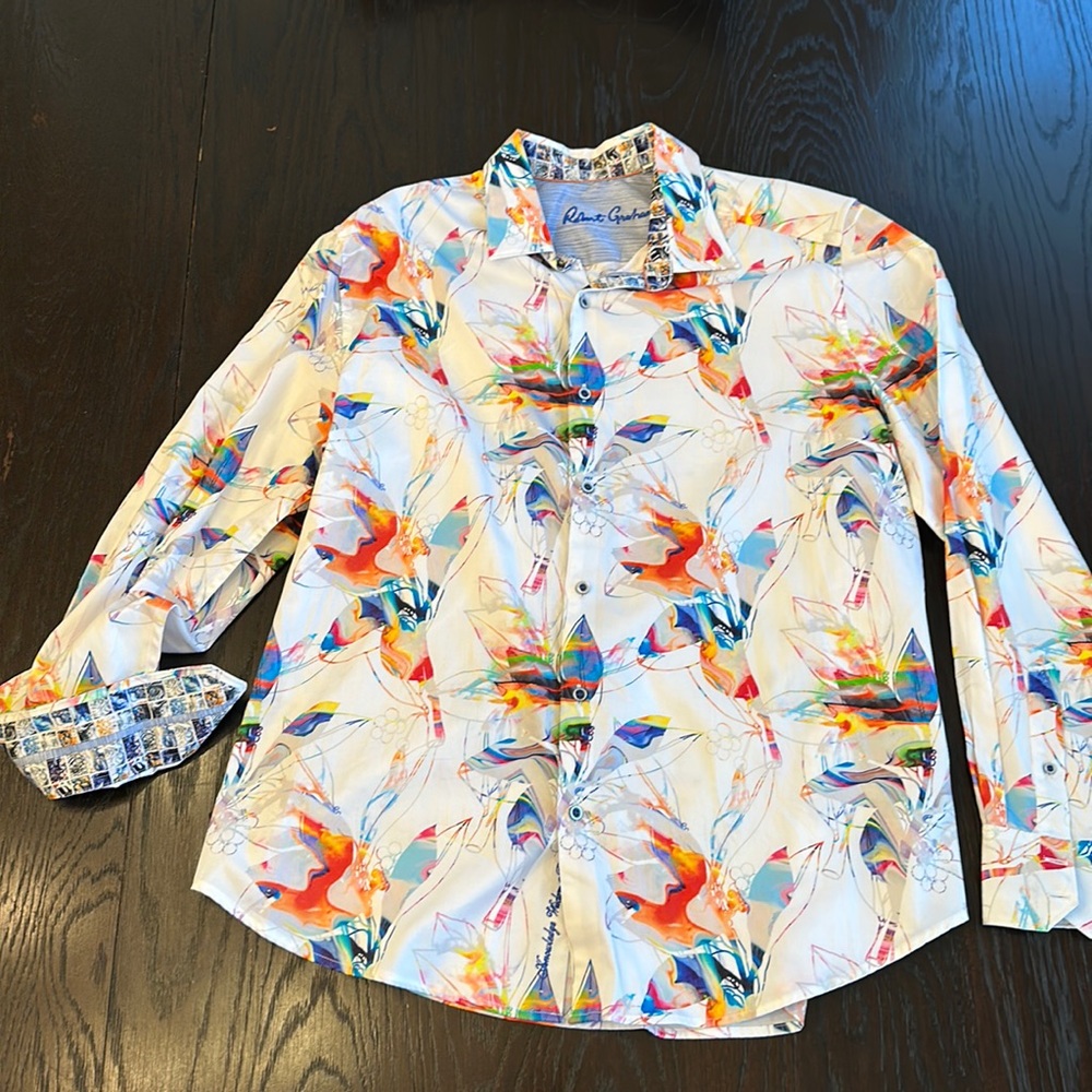 Robert Graham Men’s Dress Button Down Long Sleeve Shirt 2xl